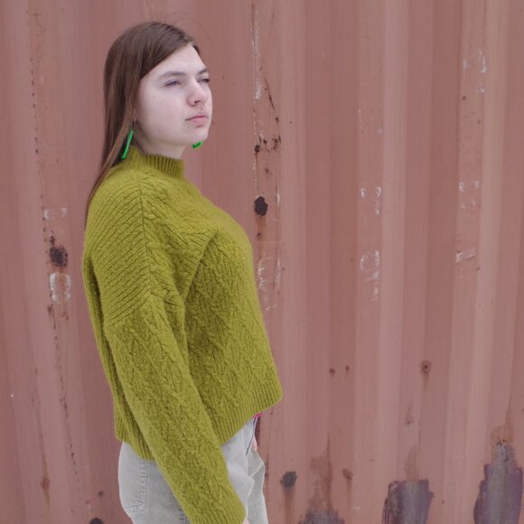 Vintage Stradivarius Green Sweater Made In Turkey - Picture 6 of 8